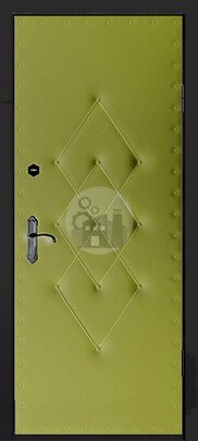 Стальная дверь для дачи, отделка винилискожа и нитроэмаль-ДВ-840